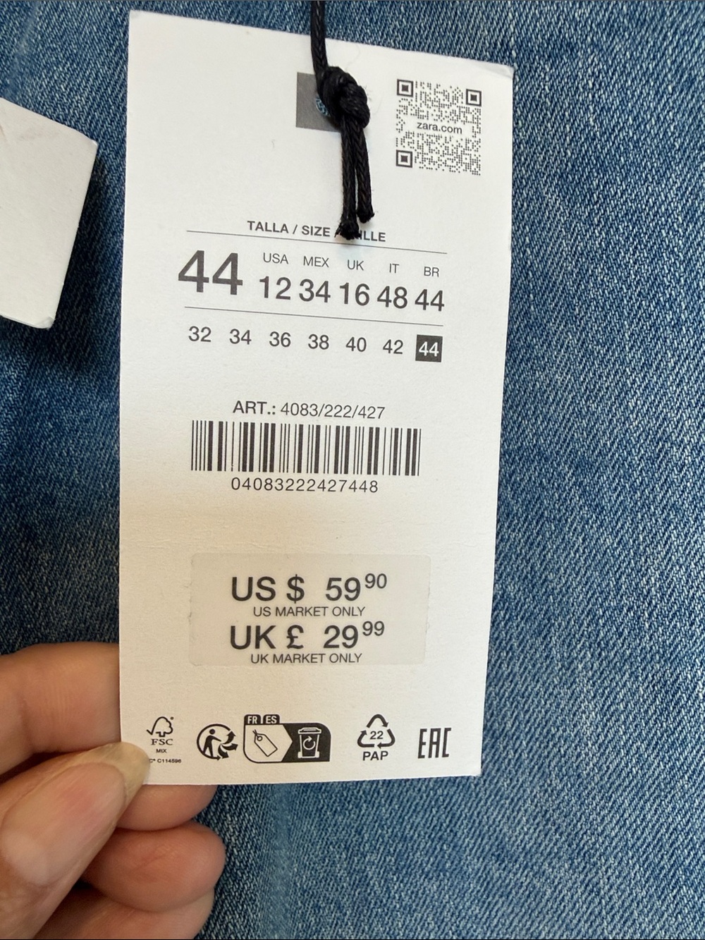 Zara Women’s Light Blue Straight-Leg Jeans - Picture 6 of 16